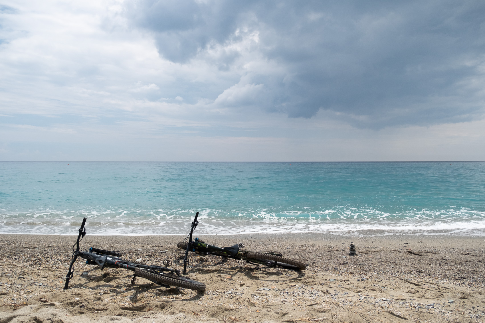 Bikes on the beach at Finale Ligure
