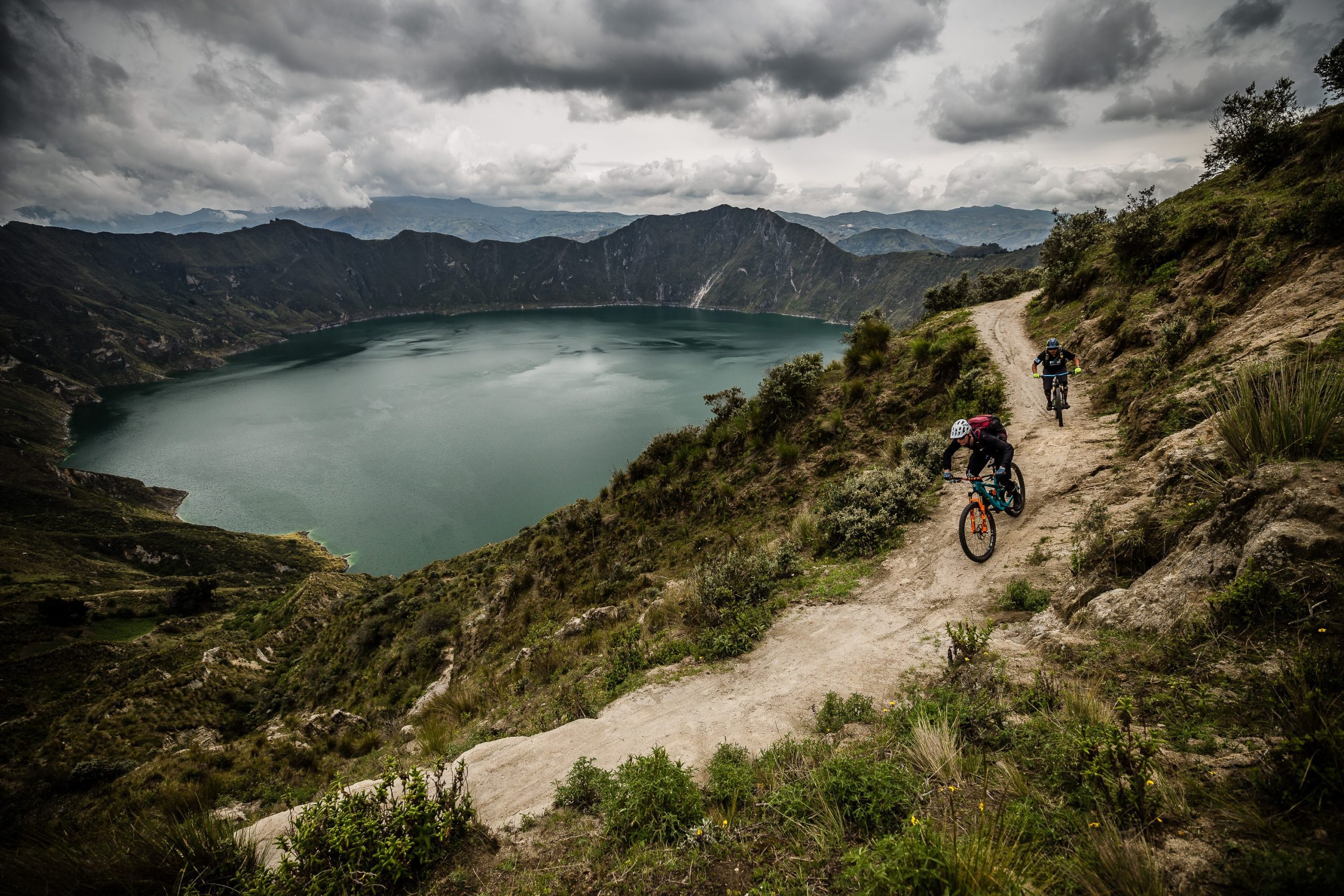 Racing past Quilotoa in the west Andes - Ecuador MTB Film