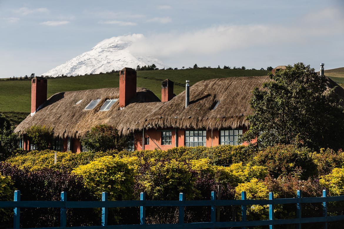 Hacienda in front of Cotopaxi volcano, Ecuador